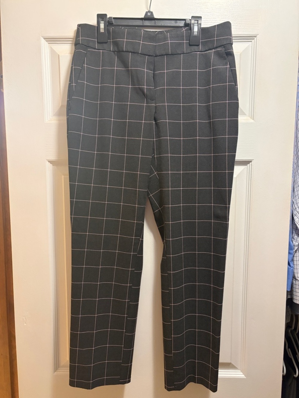 LOFT Black Windowpane Dress Pants